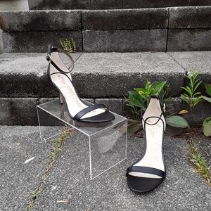 Sam Edelman Patti Black Leather Ankle Strap Heels